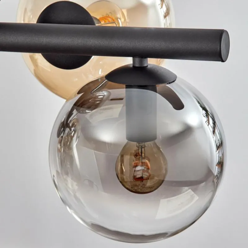 Suspension Verre Fumé-hofstein Gastor Suspension, Boule lumineuse, Suspension Ambre, Clair, Fumé, 8 lumières