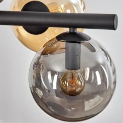 hofstein Gastor Suspension, Boule lumineuse, Suspension Ambre, Fumé, 8 lumières