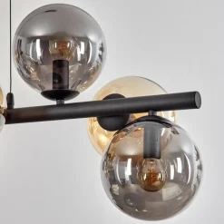 hofstein Gastor Suspension, Boule lumineuse, Suspension Ambre, Fumé, 8 lumières