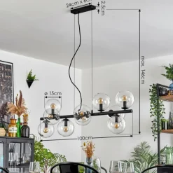 hofstein Gastor Suspension, Boule lumineuse, Suspension Clair, 10 lumières