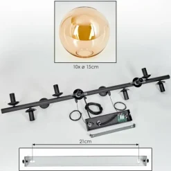 hofstein Gastor Suspension, Boule lumineuse, Suspension Ambre, 10 lumières