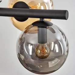 hofstein Gastor Suspension, Boule lumineuse, Suspension Ambre, Clair, Fumé, 8 lumières