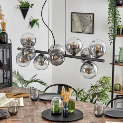 hofstein Gastor Suspension, Boule lumineuse, Suspension Clair, Fumé, 10 lumières