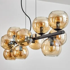 hofstein Gastor Suspension, Boule lumineuse, Suspension Ambre, 10 lumières