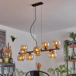 hofstein Gastor Suspension, Boule lumineuse, Suspension Ambre, 10 lumières