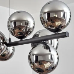 hofstein Gastor Suspension, Boule lumineuse, Suspension Chrome, Fumé, 10 lumières