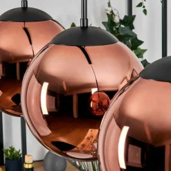 hofstein Gastor Suspension, Boule lumineuse, Suspension Cuivré, 3 lumières