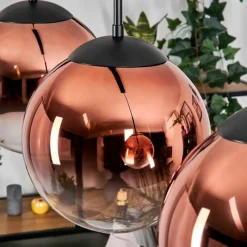 hofstein Gastor Suspension, Boule lumineuse, Suspension Clair, Cuivré, 3 lumières