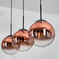 hofstein Gastor Suspension, Boule lumineuse, Suspension Clair, Cuivré, 3 lumières