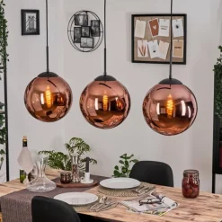 hofstein Gastor Suspension, Boule lumineuse, Suspension Cuivré, 3 lumières