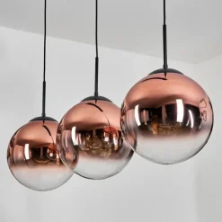 hofstein Gastor Suspension, Boule lumineuse, Suspension Clair, Cuivré, 3 lumières