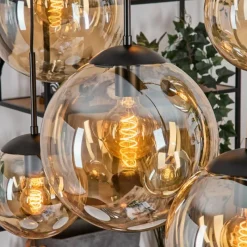 hofstein Gastor Suspension, Boule lumineuse, Suspension Ambre, 6 lumières