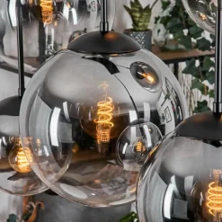 hofstein Gastor Suspension, Boule lumineuse, Suspension Clair, Fumé, 6 lumières