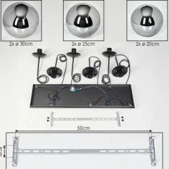 hofstein Gastor Suspension, Boule lumineuse, Suspension Fumé, 6 lumières