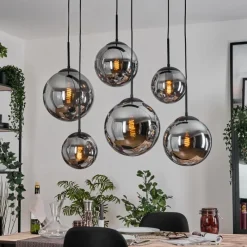 hofstein Gastor Suspension, Boule lumineuse, Suspension Fumé, 6 lumières