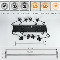 hofstein Gastor Suspension, Boule lumineuse, Suspension Ambre, Fumé, 8 lumières