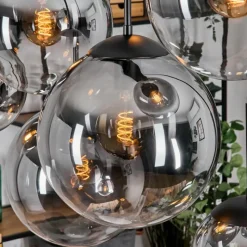 hofstein Gastor Suspension, Boule lumineuse, Suspension Clair, Fumé, 8 lumières