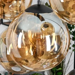 hofstein Gastor Suspension, Boule lumineuse, Suspension Ambre, 8 lumières