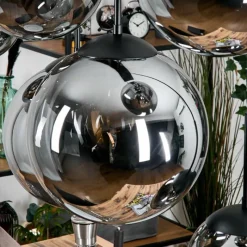 hofstein Gastor Suspension, Boule lumineuse, Suspension Fumé, 8 lumières