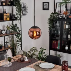 hofstein Gastor Suspension, Boule lumineuse, Suspension Cuivré, 1 lumière