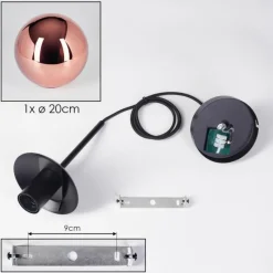 hofstein Gastor Suspension, Boule lumineuse, Suspension Cuivré, 1 lumière