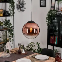 hofstein Gastor Suspension, Boule lumineuse, Suspension 30 cm Clair, Cuivré, 1 lumière