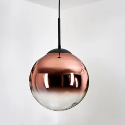 hofstein Gastor Suspension, Boule lumineuse, Suspension 30 cm Clair, Cuivré, 1 lumière