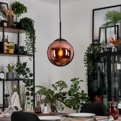 hofstein Gastor Suspension, Boule lumineuse, Suspension Cuivré, 1 lumière