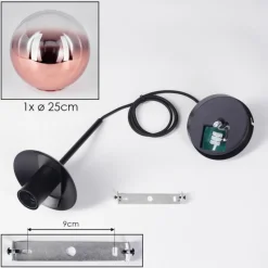 hofstein Gastor Suspension, Boule lumineuse, Suspension Clair, Cuivré, 1 lumière