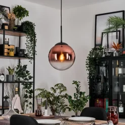 hofstein Gastor Suspension, Boule lumineuse, Suspension Clair, Cuivré, 1 lumière