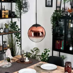 hofstein Gastor Suspension, Boule lumineuse, Suspension Clair, Cuivré, 1 lumière