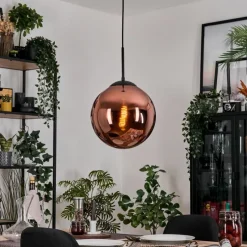 hofstein Gastor Suspension, Boule lumineuse, Suspension Cuivré, 1 lumière