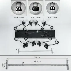 hofstein Gastor Suspension, Boule lumineuse, Suspension Fumé, 8 lumières