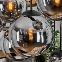 hofstein Gastor Suspension, Boule lumineuse, Suspension Fumé, 8 lumières