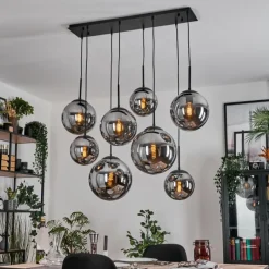 hofstein Gastor Suspension, Boule lumineuse, Suspension Fumé, 8 lumières