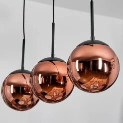 hofstein Gastor Suspension, Boule lumineuse, Suspension Cuivré, 3 lumières