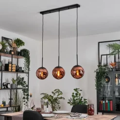 hofstein Gastor Suspension, Boule lumineuse, Suspension Cuivré, 3 lumières