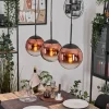 hofstein Gastor Suspension, Boule lumineuse, Suspension 20 cm Clair, Cuivré, 3 lumières