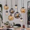 hofstein Gastor Suspension, Boule lumineuse, Suspension Ambre, Clair, Fumé, 8 lumières