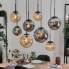 hofstein Gastor Suspension, Boule lumineuse, Suspension Ambre, Fumé, 8 lumières