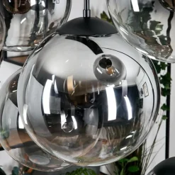 hofstein Gastor Suspension, Boule lumineuse, Suspension Clair, Fumé, 8 lumières