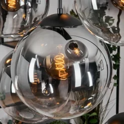 hofstein Gastor Suspension, Boule lumineuse, Suspension Clair, Fumé, 8 lumières