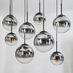 hofstein Gastor Suspension, Boule lumineuse, Suspension Clair, Fumé, 8 lumières