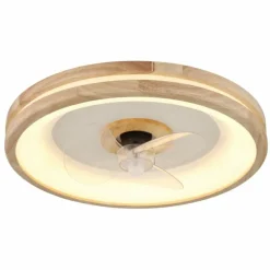 Luminaires Globo Lighting Gatian Ventilateur de plafond lumineux LED Brun foncé, Blanc, 1 lumière, Télécommandes