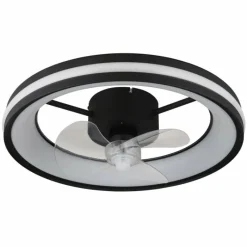 Luminaires Globo Lighting Gatian Ventilateur de plafond lumineux LED Noir, 1 lumière, Télécommandes
