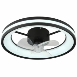 Luminaires Globo Lighting Gatian Ventilateur de plafond lumineux LED Noir, 1 lumière, Télécommandes