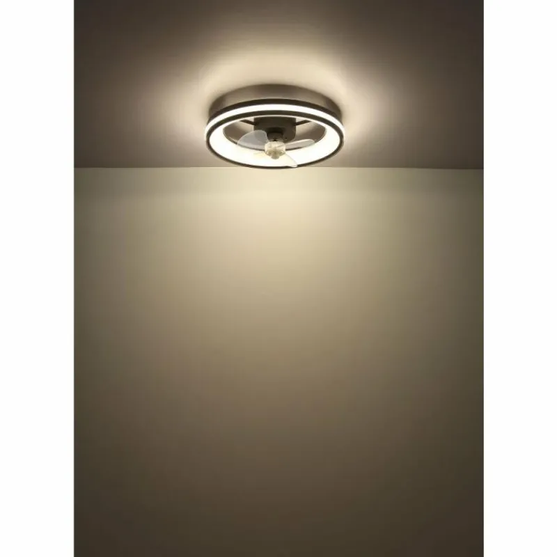 Luminaires Globo Lighting Gatian Ventilateur de plafond lumineux LED Noir, 1 lumière, Télécommandes