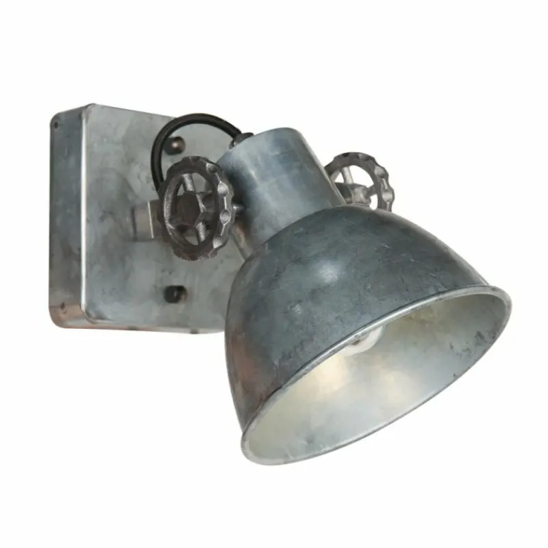 Lampes Industrielles-Luminaires Steinhauer Gearmetal Applique murale, Spot mural Argent Oxydé, 1 lumière