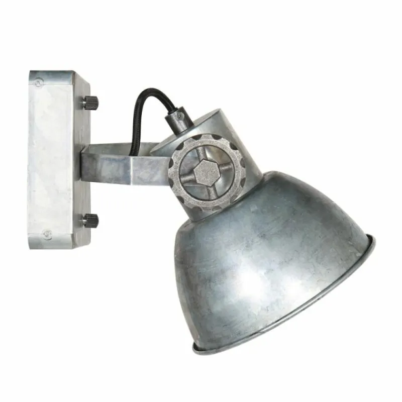 Lampes Industrielles-Luminaires Steinhauer Gearmetal Applique murale, Spot mural Argent Oxydé, 1 lumière