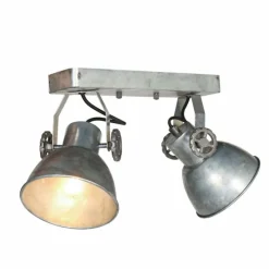 Lampes Industrielles-Luminaires Steinhauer Gearmetal Plafonnier, Spot de plafond Argent Oxydé, 2 lumières